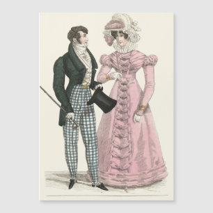 Antiek Huwelijk Koppel 1823 Man Vrouw Mode
