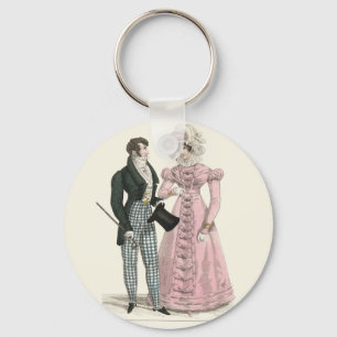 Antiek Huwelijk Koppel 1823 Man Vrouw Mode Sleutelhanger