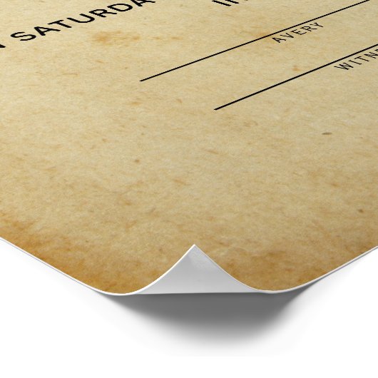 antiek huwelijksverklaring "Sacred Commitment" Poster (Hoek)