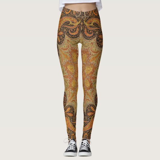 Antiek Indiase Boteh Pattern Leggings (Voorkant)