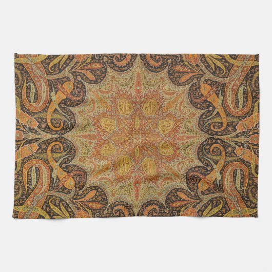 Antiek Indiase Boteh Pattern Theedoek (Horizontaal)