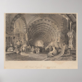 Antiek Istanbul Constantinopel Great Bazar Poster