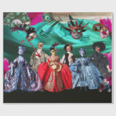 ANTIEK ITALIAANSE PARTIJ VOOR MASKERADE CADEAUPAPIER (Vlak)