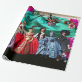 ANTIEK ITALIAANSE PARTIJ VOOR MASKERADE CADEAUPAPIER (Uitgerold)