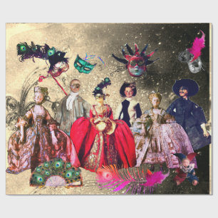 ANTIEK ITALIAANSE PARTIJ VOOR MASKERADE CADEAUPAPIER