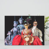 ANTIEK ITALIAANSE PARTIJ VOOR MASQUERADE COSTUME KAART (Staand voorkant)