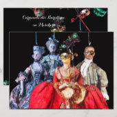 ANTIEK ITALIAANSE PARTIJ VOOR MASQUERADE COSTUME KAART (Voorkant / Achterkant)