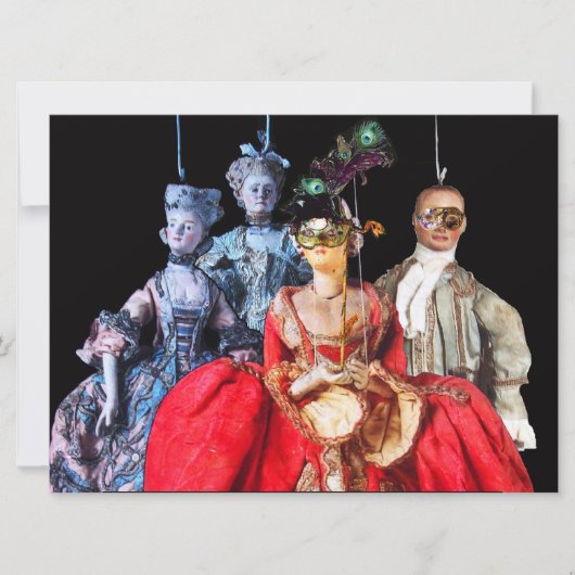 ANTIEK ITALIAANSE PARTIJ VOOR MASQUERADE COSTUME KAART (Voorkant)