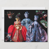 ANTIEK ITALIAANSE PARTIJ VOOR MASQUERADE COSTUME KAART (Achterkant)