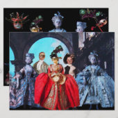 ANTIEK ITALIAANSE PARTIJ VOOR MASQUERADE COSTUME KAART (Voorkant / Achterkant)
