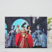 ANTIEK ITALIAANSE PARTIJ VOOR MASQUERADE COSTUME KAART (Staand voorkant)