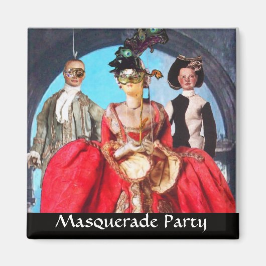 ANTIEK ITALIAANSE PARTIJ VOOR MASQUERADE COSTUME MAGNEET (Voorkant)