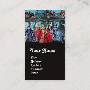 ANTIEK ITALIAANSE POPPETS MASKERADE-MASKEREN, KOST VISITEKAARTJE