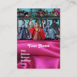 ANTIEK ITALIAANSE POPPETS MASKERADE-MASKEREN, KOST VISITEKAARTJE