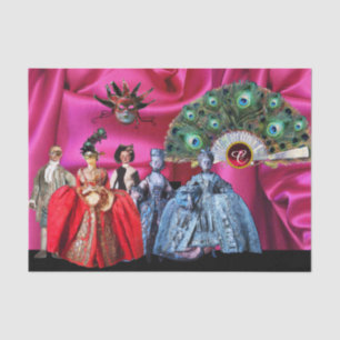 ANTIEK ITALIAANSE PUPPETS, MASKERADE PARTIJEN TISSUEPAPIER