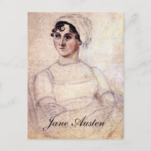 Antiek Jane Austen Portrait Briefkaart (Voorkant)