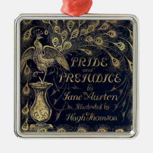Antiek Jane Austen Pride en Prejudice Peacock Metalen Ornament