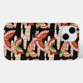 ANTIEK JAPANESE BUTTERFLIES Rood Zwart wit Case-Mate iPhone Case (Achterkant (horizontaal))