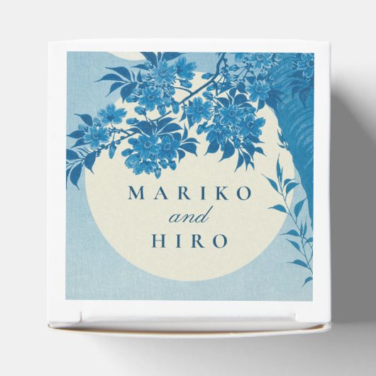 Antiek Japans blauw Cherry Blossom Bedankdoosjes (Bovenkant)