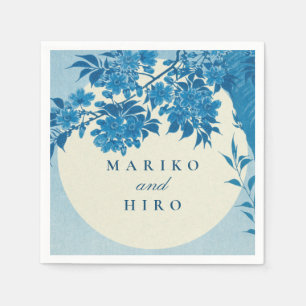 Antiek Japans blauw Cherry Blossom Servet