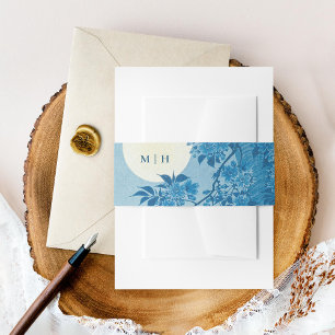 Antiek Japans blauw Cherry Blossom Uitnodigingen Wikkel