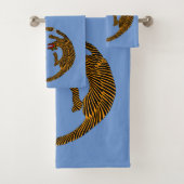 Antiek Japans Folk Art Tigers Bad Handdoek (Insitu)