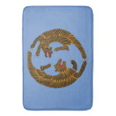 Antiek Japans Folk Art Tigers Badmat (Voorkant Verticaal)