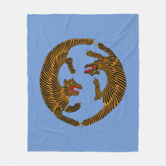 Antiek Japans Folk Art Tigers Fleece Deken