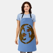 Antiek Japans Folk Art Tigers Schort (Gedragen)