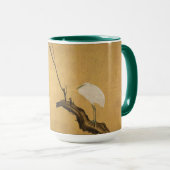 Antiek Japans Heron op een Willow Branch Print Mok (Voorkant rechts)