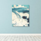 Antiek Japanse Blue Waves Ocean Print (Insitu (Houten vloer))