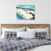 Antiek Japanse Blue Waves Ocean Print (Insitu (Slaapkamer))