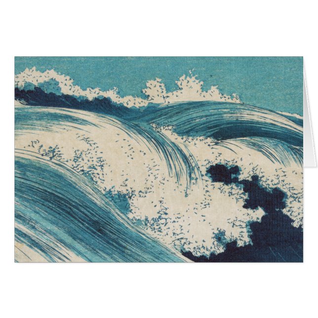 Antiek Japanse Blue Waves Ocean Print (Voorkant Horizontaal)