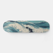 Antiek Japanse Blue Waves Ocean Print Skateboard (Horizontaal)