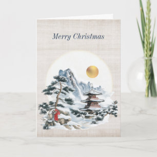 Antiek Japanse kerst Kaart