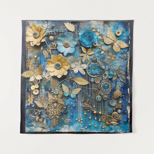 Antiek junk papier tapijt wandkleed (Voorkant)