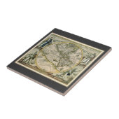 Antiek kaart, 1596, Amerika Sive Novus Orbis Tegeltje (Zijkant)