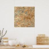 Antiek kaart Adirondacks Poster (Keuken)