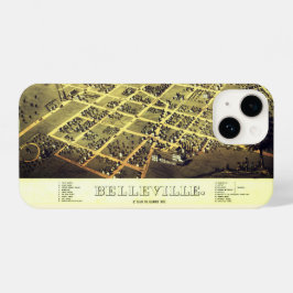 Antiek  Kaart Belleville Illinois USA 1867 iPhone 14 Hoesje