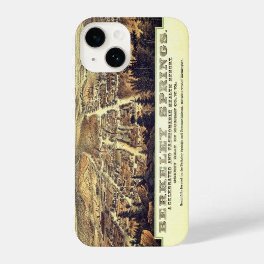 Antiek kaart Berkeley Springs W.Va. 1889 iPhone Hoesje (Achterkant)