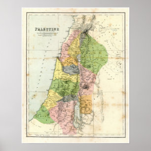 Antiek kaart - Biblical Palestine Poster