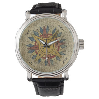 Antiek kaart Compass Watch Horloge