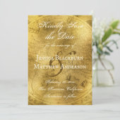 Antiek Kaart Faux Gold Foil  script (Staand voorkant)