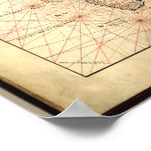 Antiek kaart Indische Oceaan Agnese Atlas 1544 A.D Poster (Hoek)