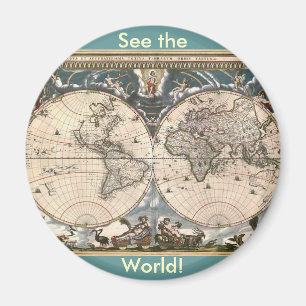 ANTIEK KAART MAGNEET