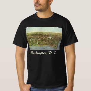 Antiek kaart met een panoramisch Uitzicht van Wash T-shirt