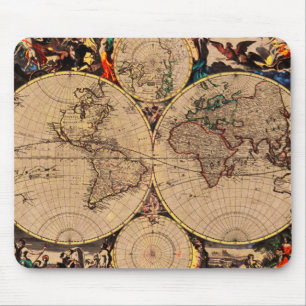 Antiek kaart muismat