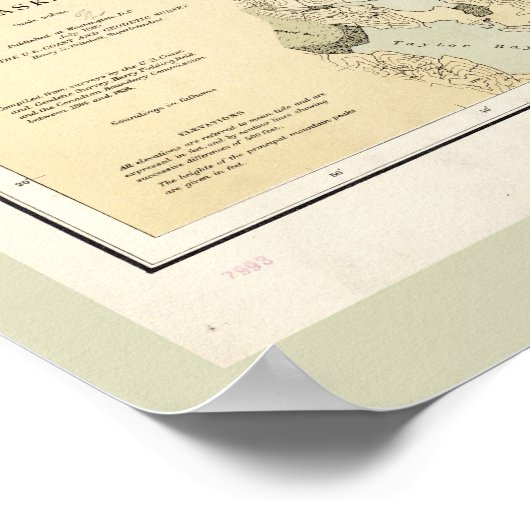 Antiek kaart Nautical Chart of Glacier Bay Alaska Poster (Hoek)