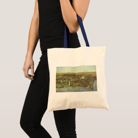 Antiek kaart, Panoramisch Uitzicht van Washington  Tote Bag (Voorkant (product))