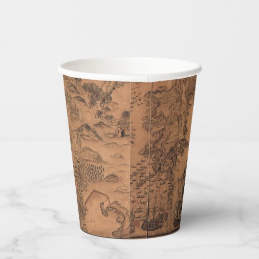 Antiek kaart Pirate verjaardagsfeestje Papieren Bekers (Rechts)